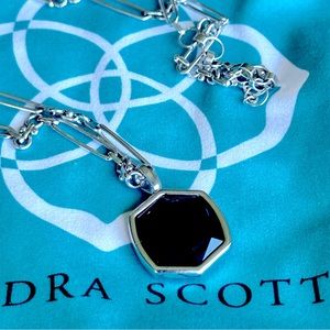 Kendra Scott Black & Silver Pendant Necklace